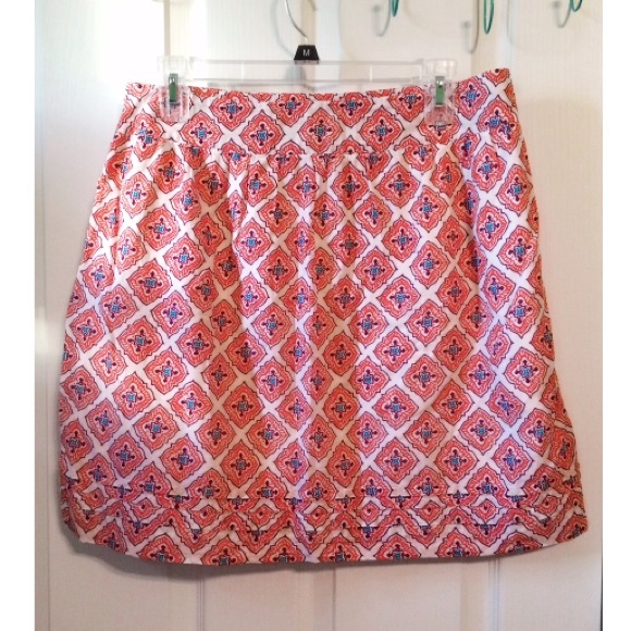 Orange Patterned Cotton Skirt
