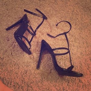 Black strappy heels