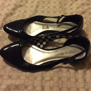 Christian Siriano/Payless shiny black pointy flats