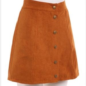 faux suede mini skirt