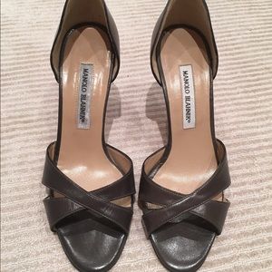 Charcoal Grey Manolo Blahnik Sandals