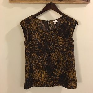 Brown and black tortoise blouse