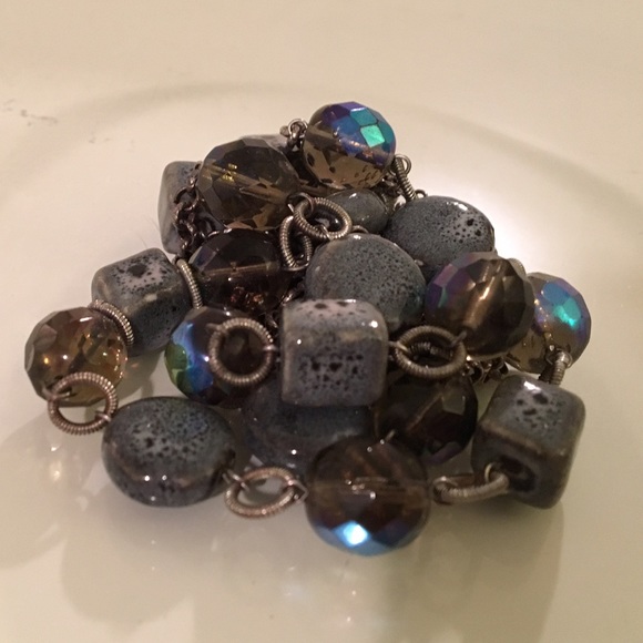 multi-colored dual strand necklace - Picture 3 of 3