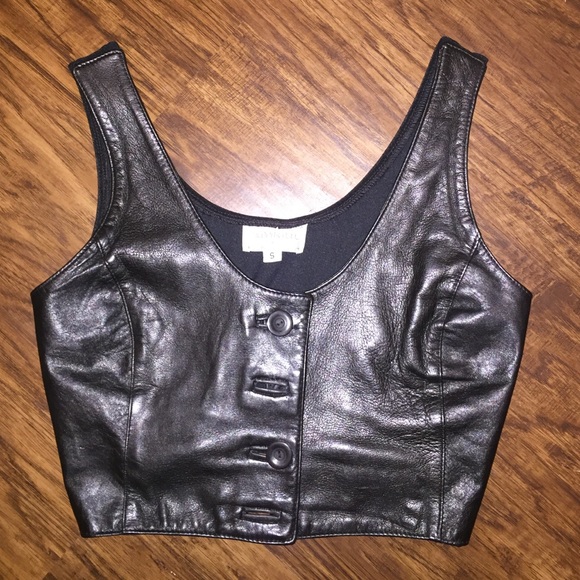 Leather Cropped Vest