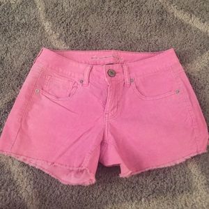 Pink ribbed shorts