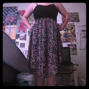 Black floral XL dress