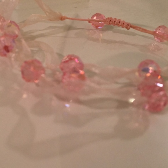 pink ribbon and crystal bracelets - two - Picture 2 of 4