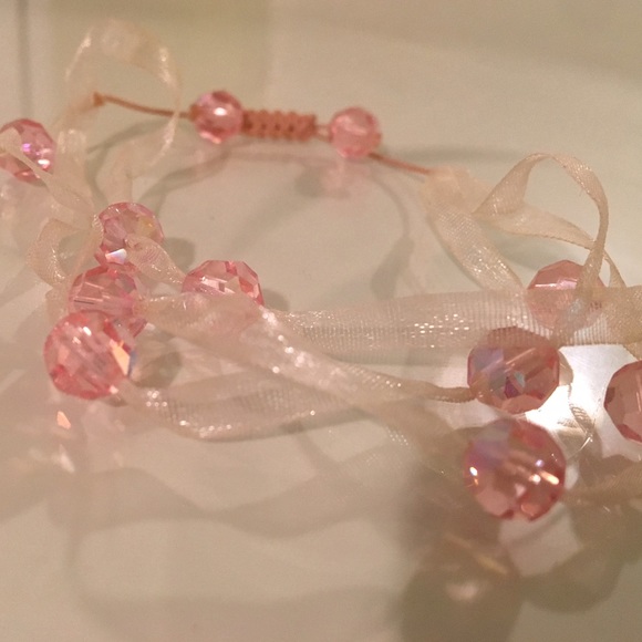 pink ribbon and crystal bracelets - two - Picture 4 of 4