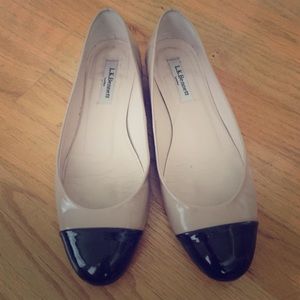 L.K. Bennett cap toe ballet flats