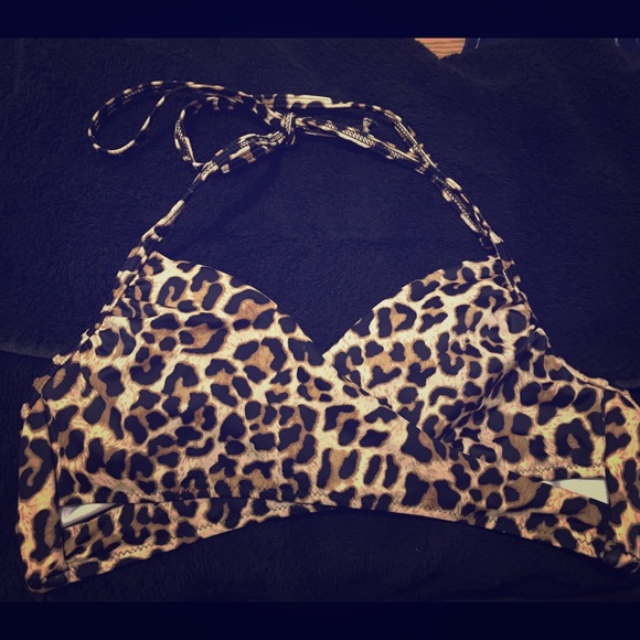PINK Cheetah Print Swimsuit Top