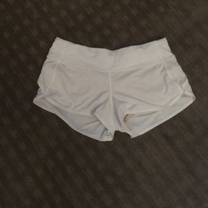 WHITE LULULEMON SHORTS