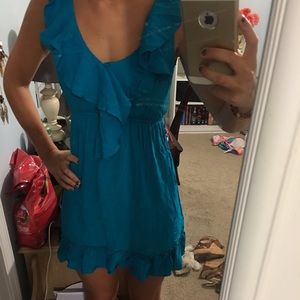 Blue boutique ruffle dress