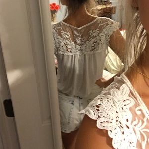 White detailed top