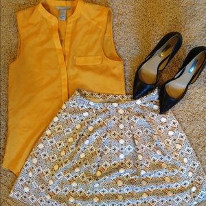 H&M mustard work blouse tank