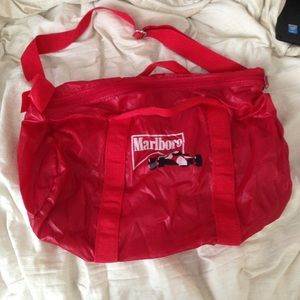 Marlboro Red Duffle Bag Purse Bucket Cigarette