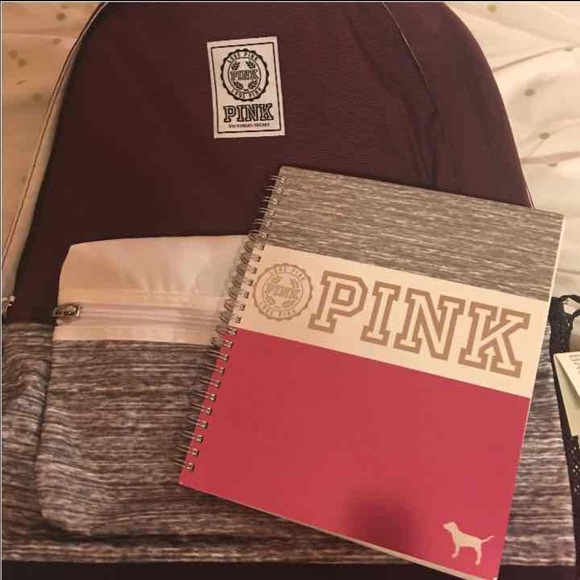 VS PINK BACKPACK AND PLANNER