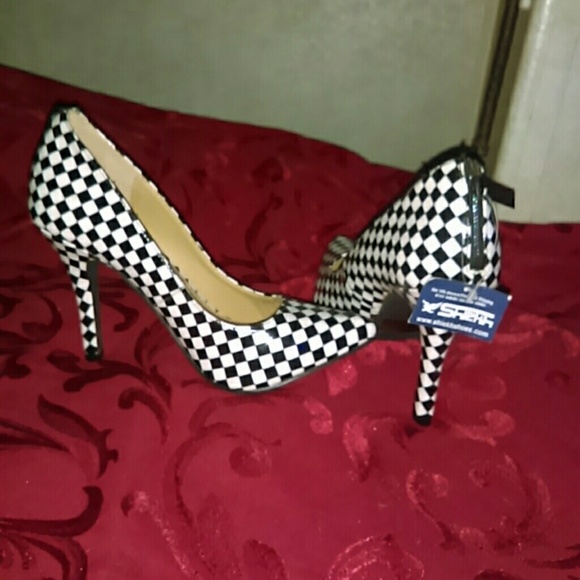 Sheikh 3 inch checkered board pumps
