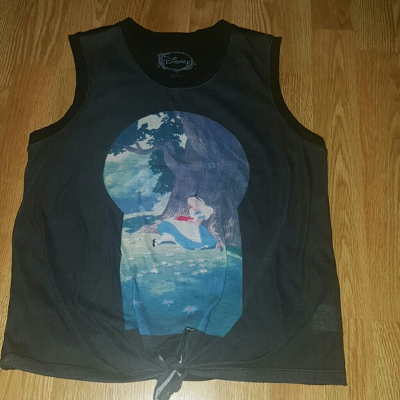 Alice in Wonderland tie front muscle tank