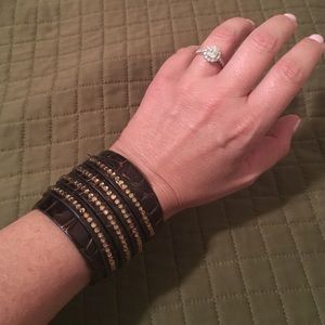 Brown gold embellished cuff