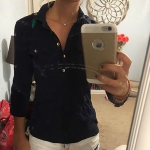 Navy with green detail