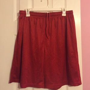 Red basket ball shorts
