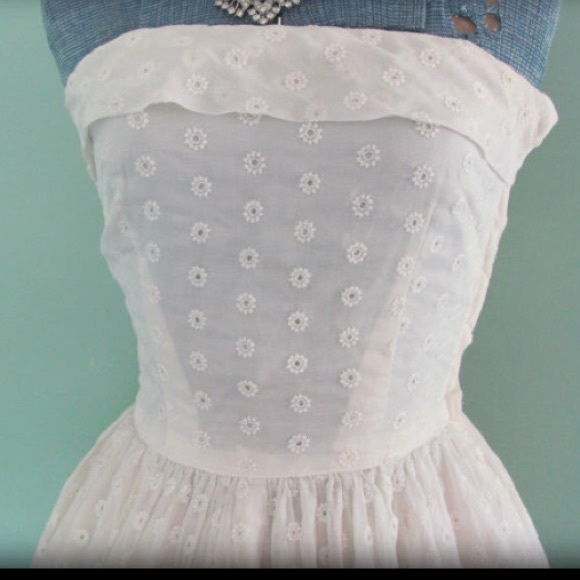 Vintage White Midi-length Evening Dress,White Party Dress Y5499
