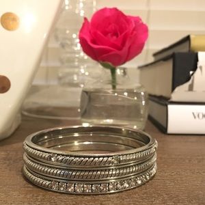 Ann Taylor Stackable Bangle Bracelets Silver OS