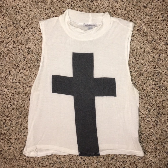 Charlotte Russe Cross, High/Turtle-Neck Crop Top - Picture 2 of 3