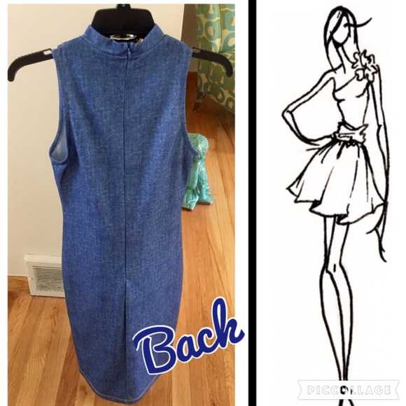 Cute fitted Denim Color Dress - Picture 4 of 4