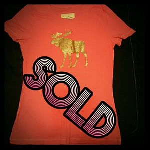 PINK & GOLD ABERCROMBIE  SHIRT CHILD SIZE XL