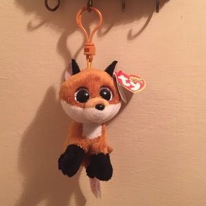 Beanie boos ty slick fox keychain plush