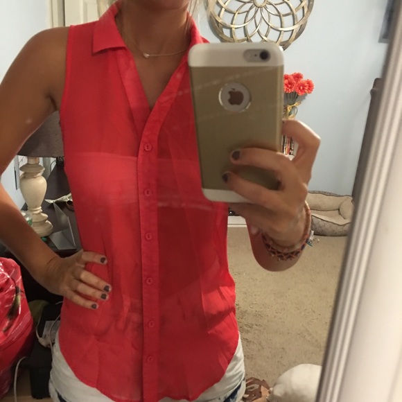 Sheer watermelon top