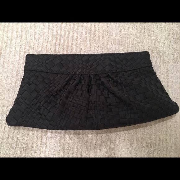 Lauren Merkin Black Woven Louise Clutch