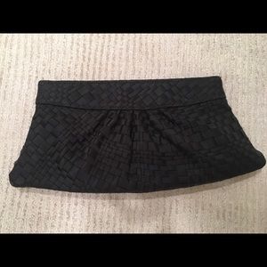 Lauren Merkin Black Woven Louise Clutch