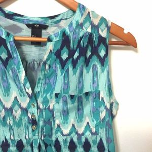 H&M Shades of Blue Sleeveless Blouse