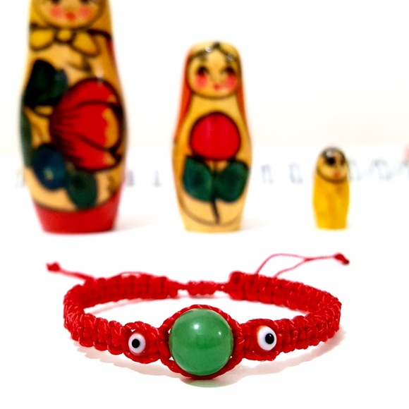 Jewelry - 2 for $9 ⇨Kids Jade + Evil Eye Protection Bracelet
