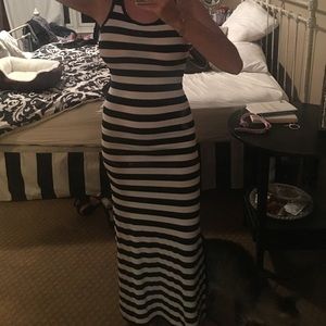 Black and white striped maxi