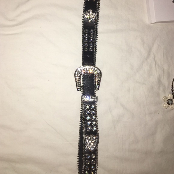 Miss Me inspired leather and crystal belt