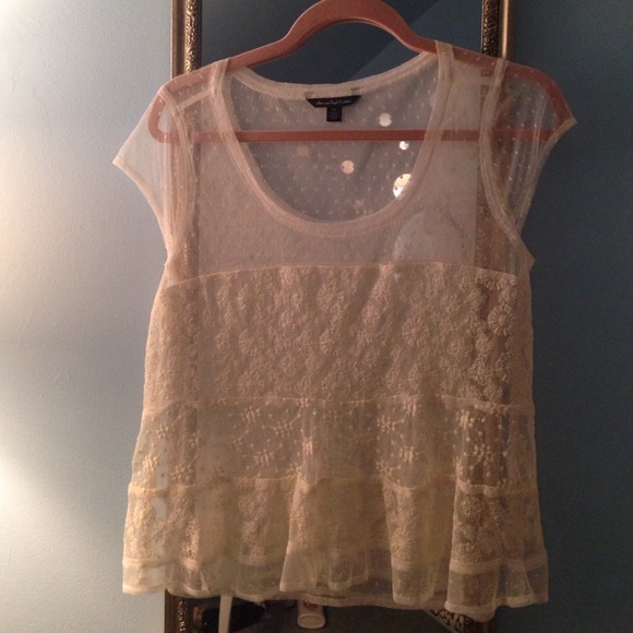 Off white lace/crochet top.