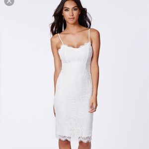 Missguided white lace midi dress