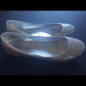 Rampage sequin silver Flats