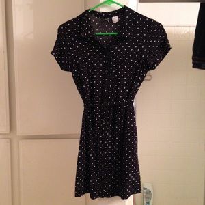 H&M black and white collar dress