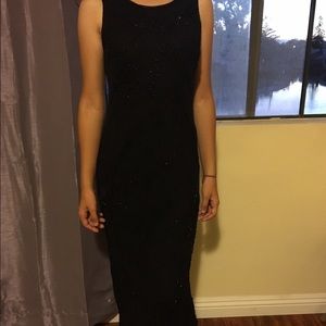 Black long dress with fashion beads