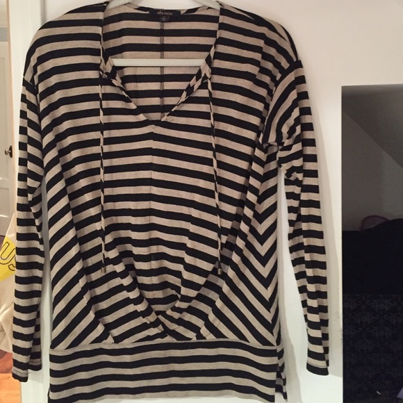 Ella Moss Striped Long Sleeve Blouse