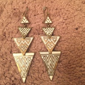 Gold and white earrings!