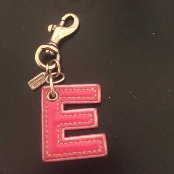 Authentic coach "E" monogram keychain