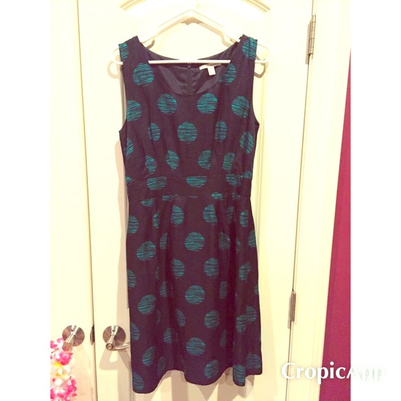 Green polka dot banana republic dress NWOT