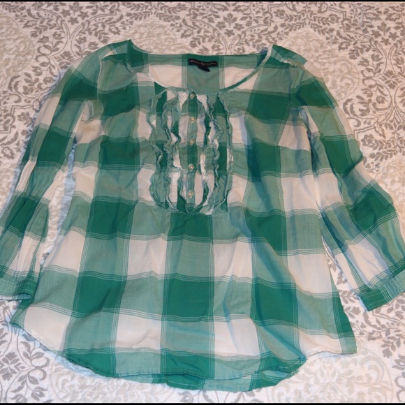 American Eagle plaid blouse