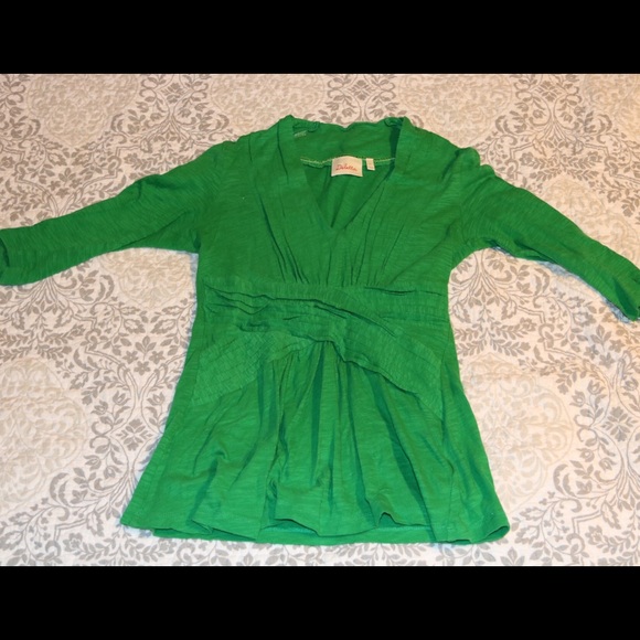 Anthro green three-quarter length tee