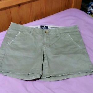 Army green American eagle shorts